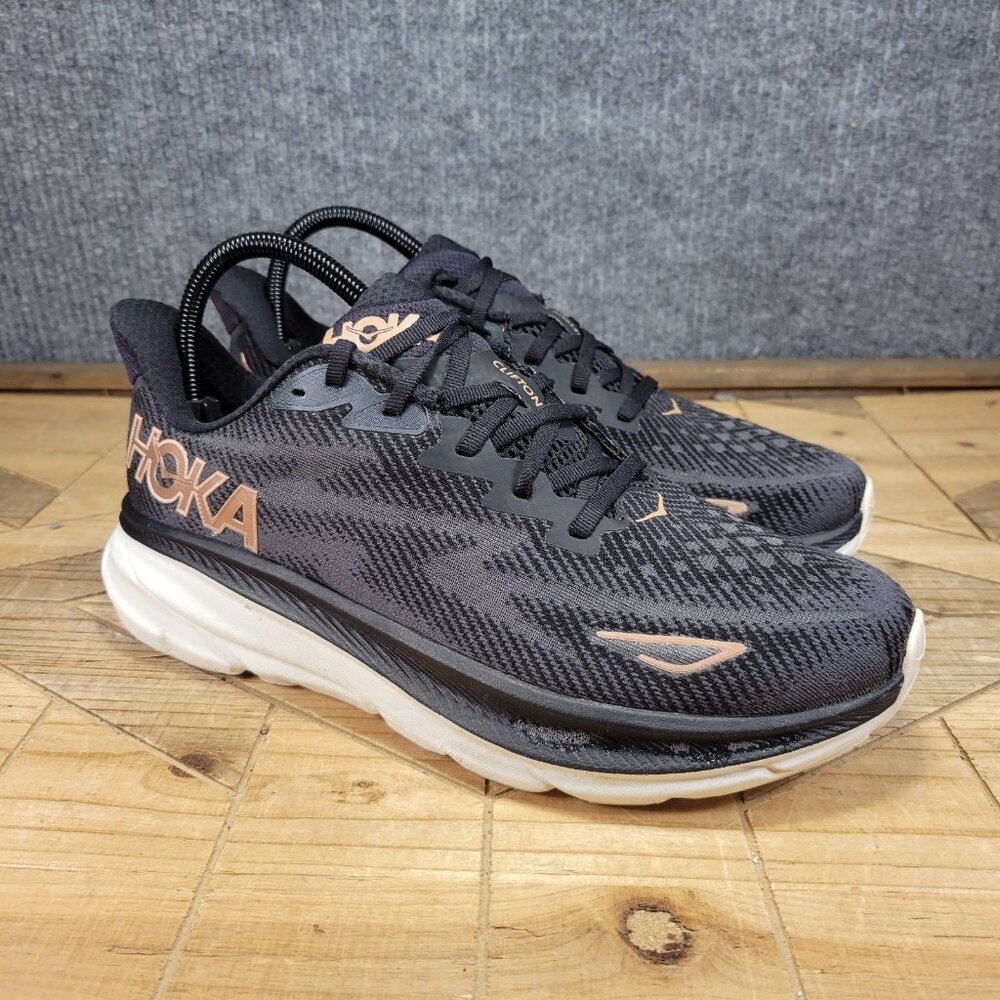 Hoka One One Black Athletic Shoes with Maximalist Cushioning